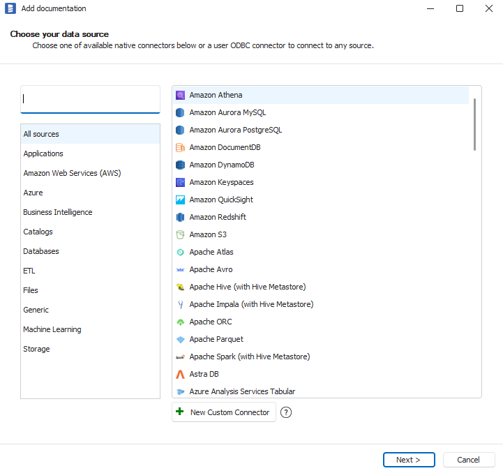 Amazon Athena on list