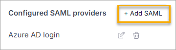 Add SAML button