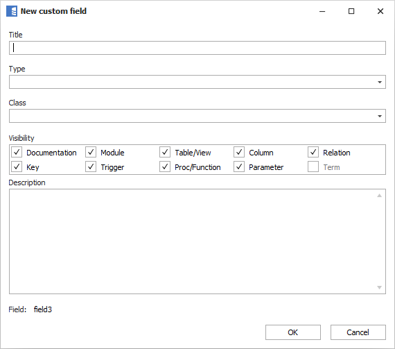 Custom fields | Dataedo documentation