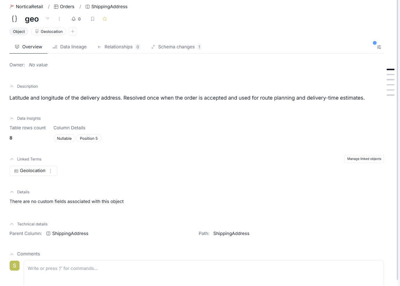 documenting a nested JSON column