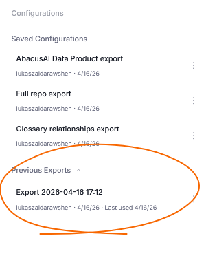 configuring export settings