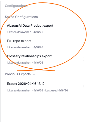 configuring export settings