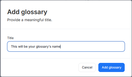 New business glossary