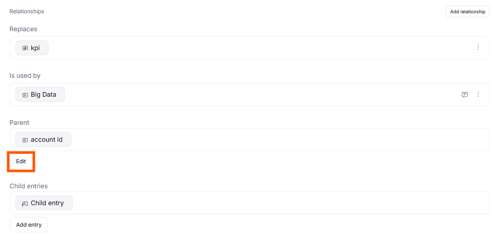 Create Business Glossary Relationship Drag and Drop