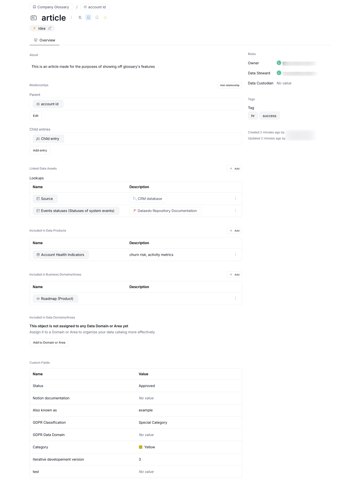 business glossary term