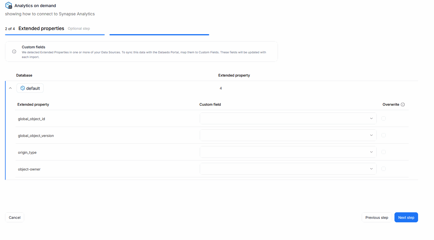 Custom fields mapping