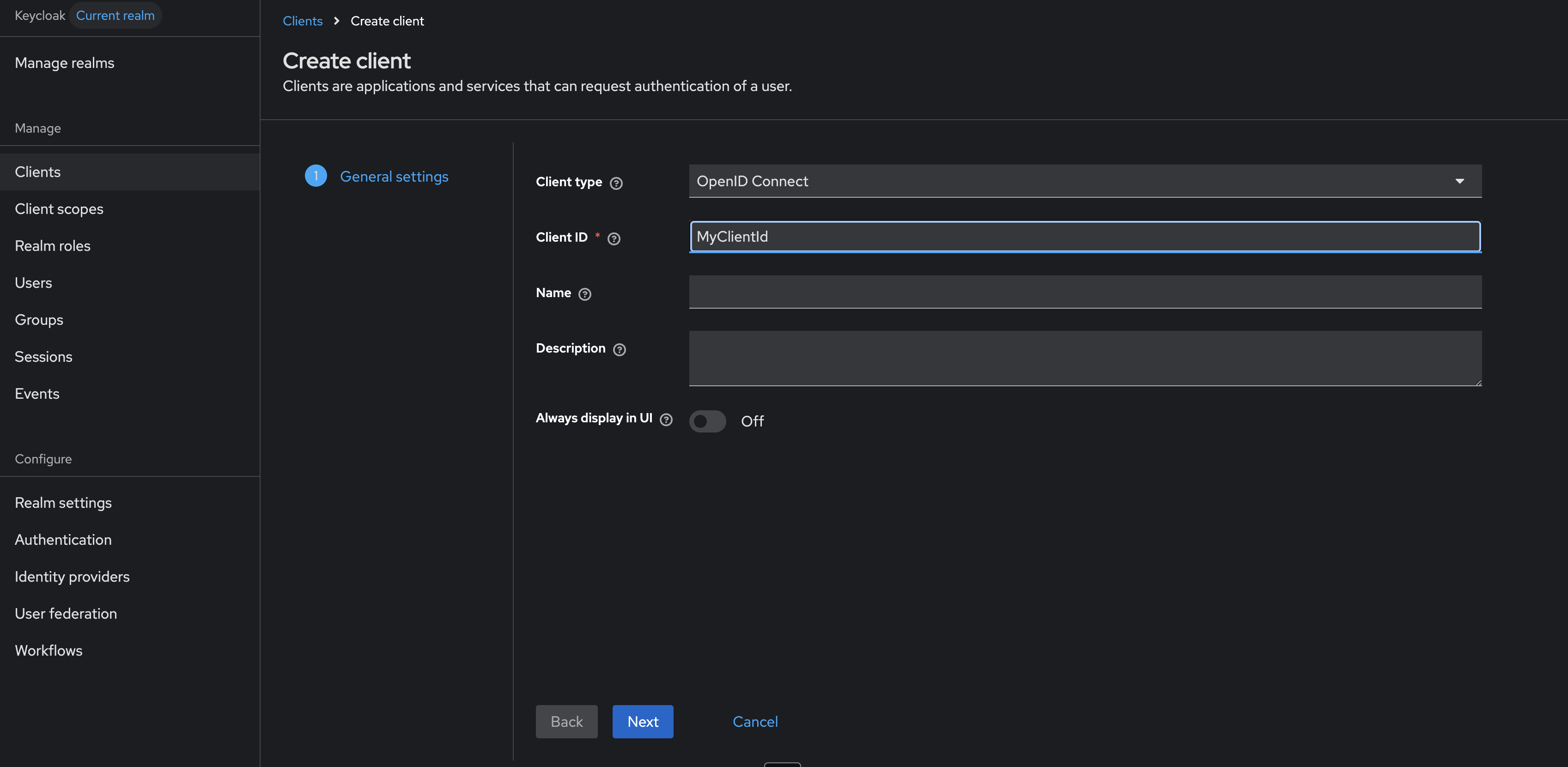 keycloak config