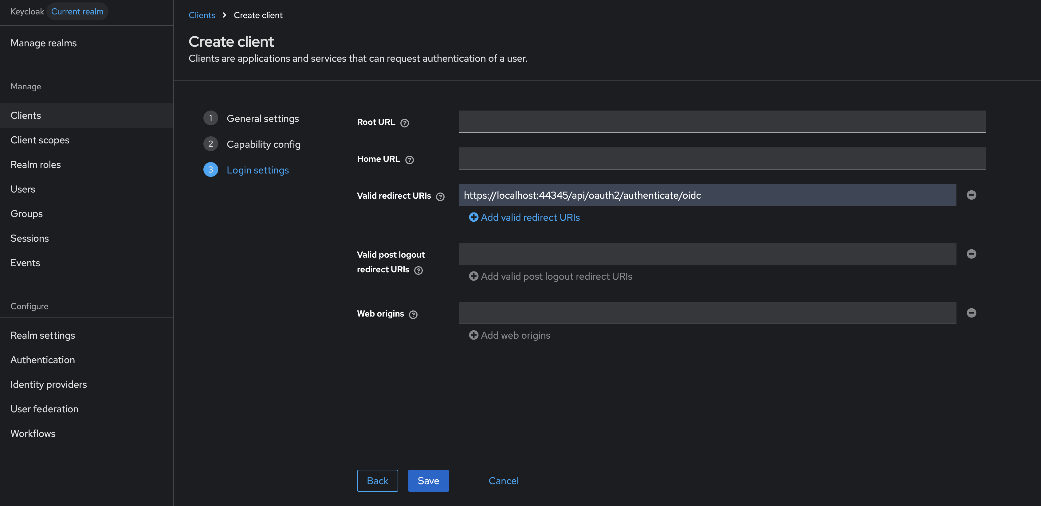 keycloak config