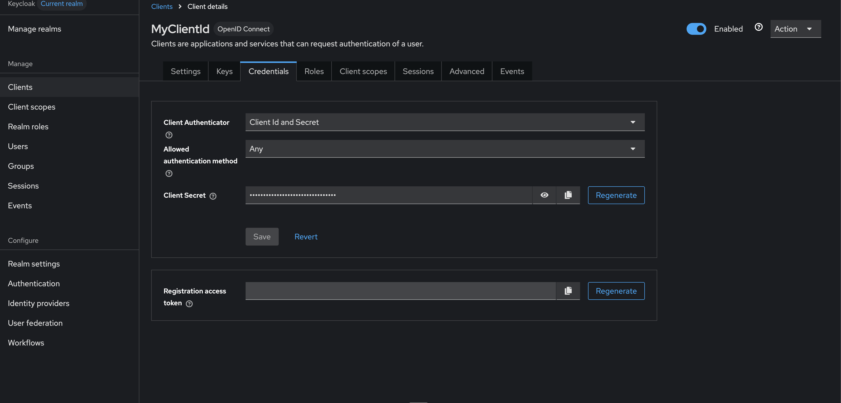 keycloak config