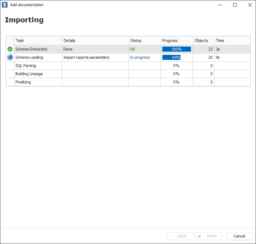 Importing documentation