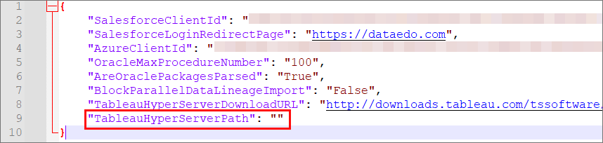 Tableau Hyper Server path configuration 