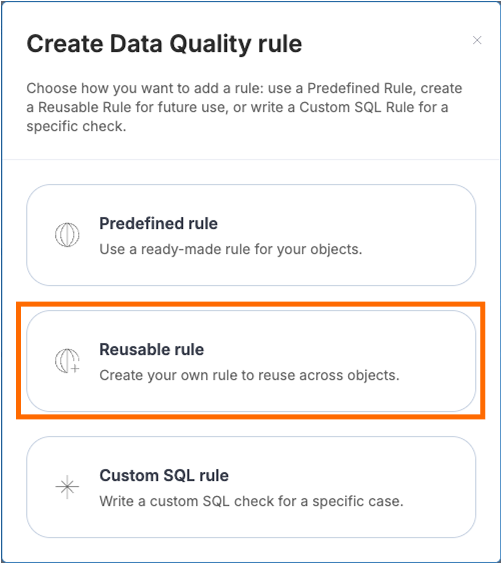 DQ reusable rule popup