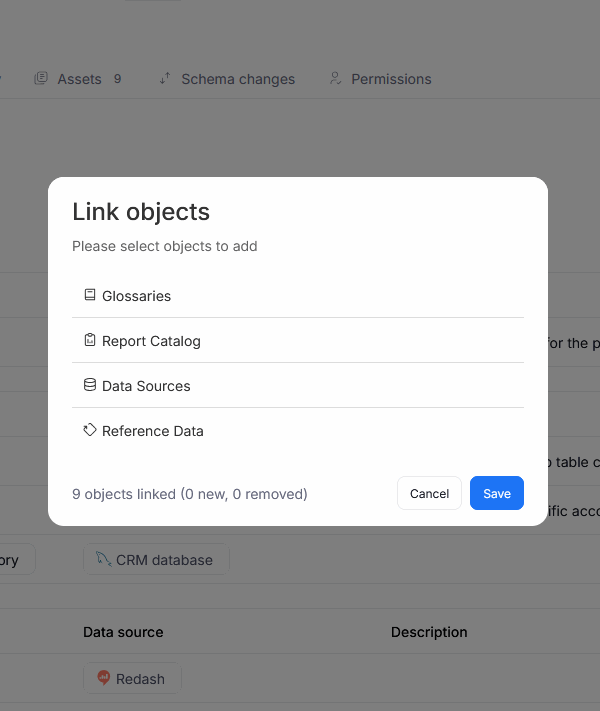 Linking assets to a Data Product