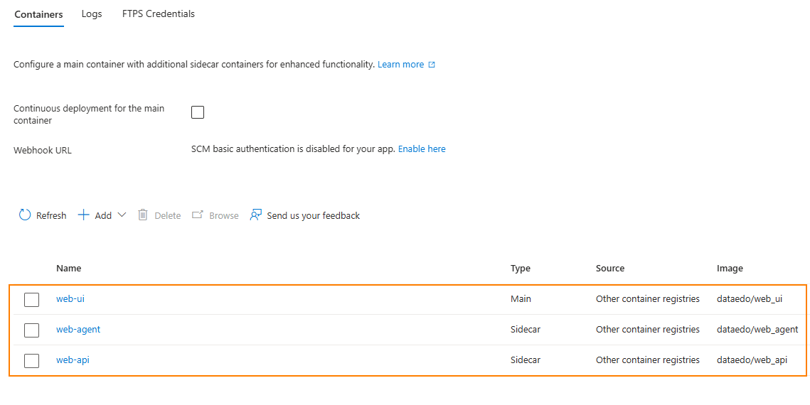 complete container configuration