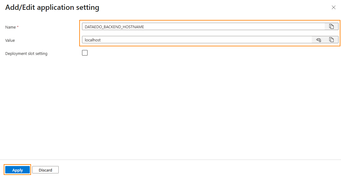 environment variables configuration