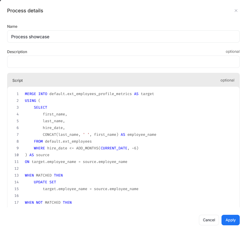 sample script
