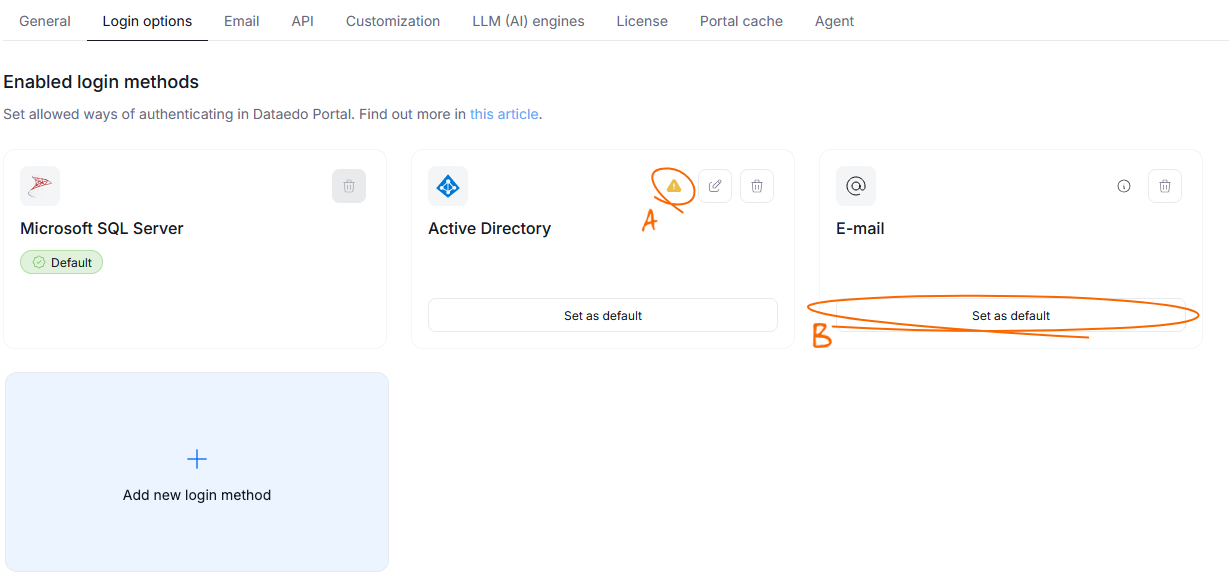 Login methods