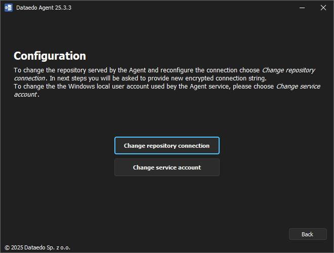 Agent Installer configuration choice