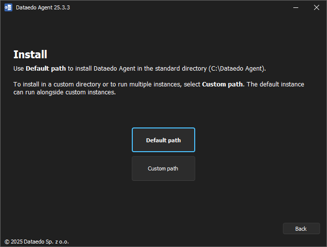 Agent Installer path choice