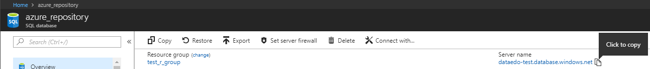 Copy the server name