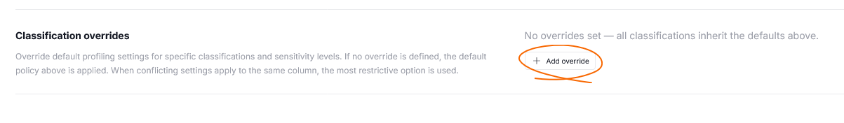 The Add override button