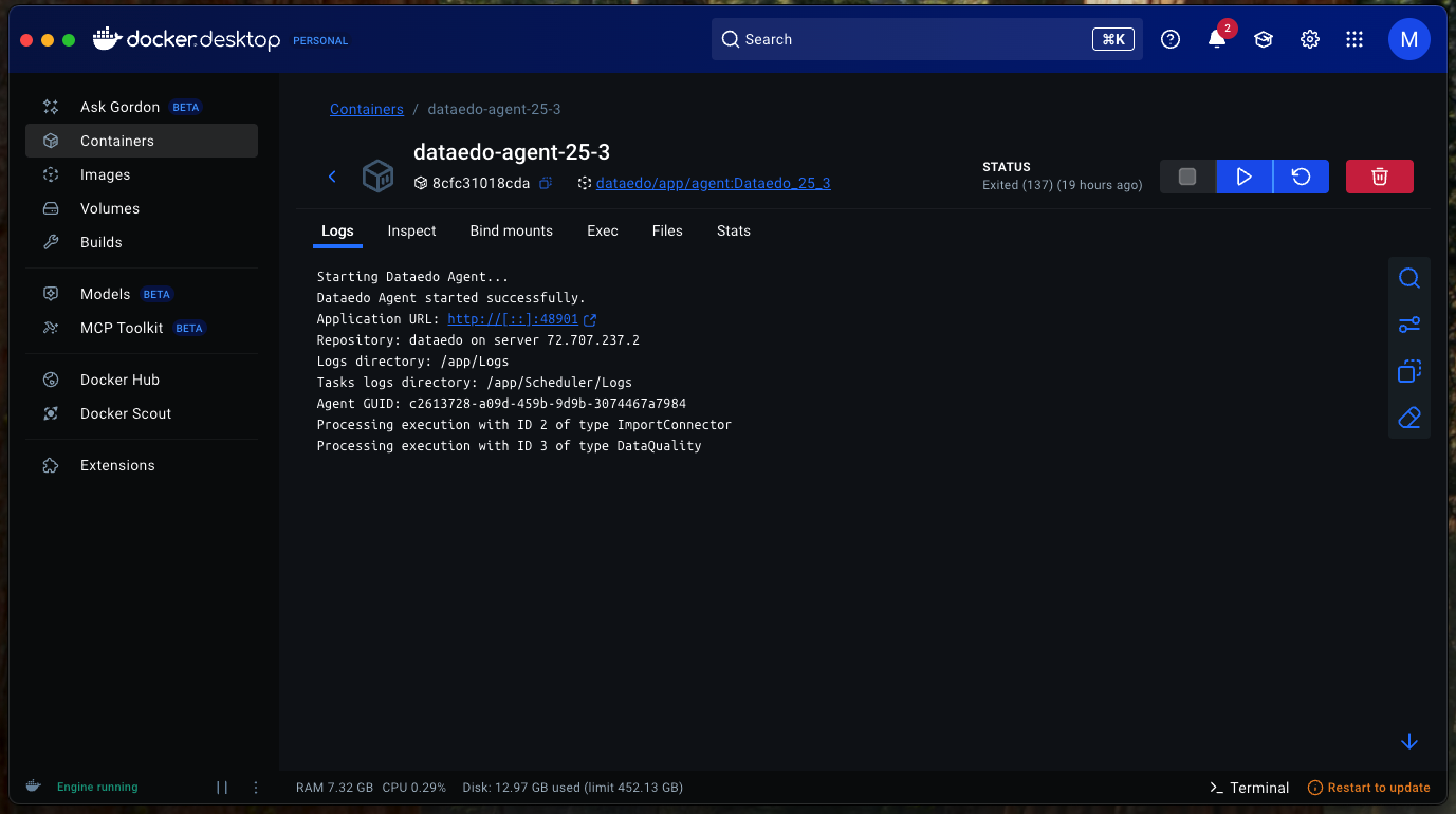 Agent on docker