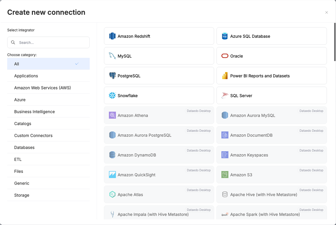 Import in Portal connectors list