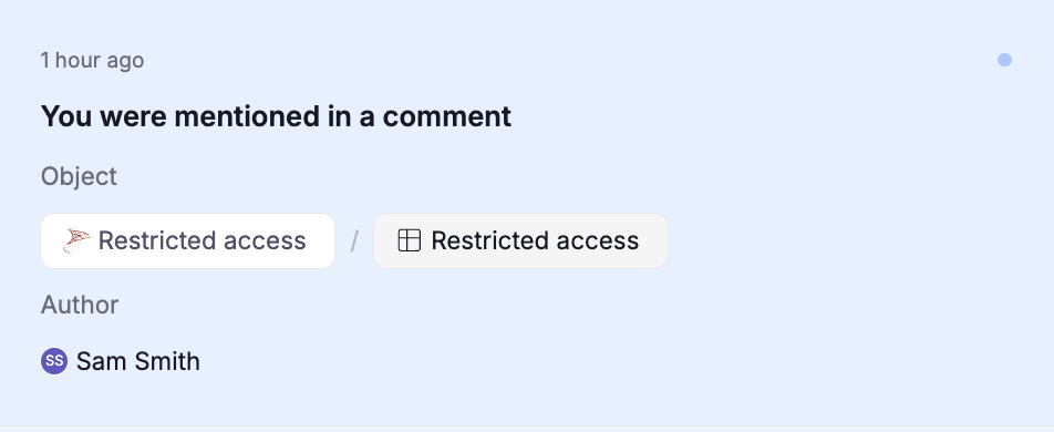 mention with restricted access