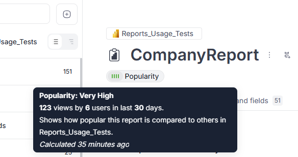 Report Popularity Metric