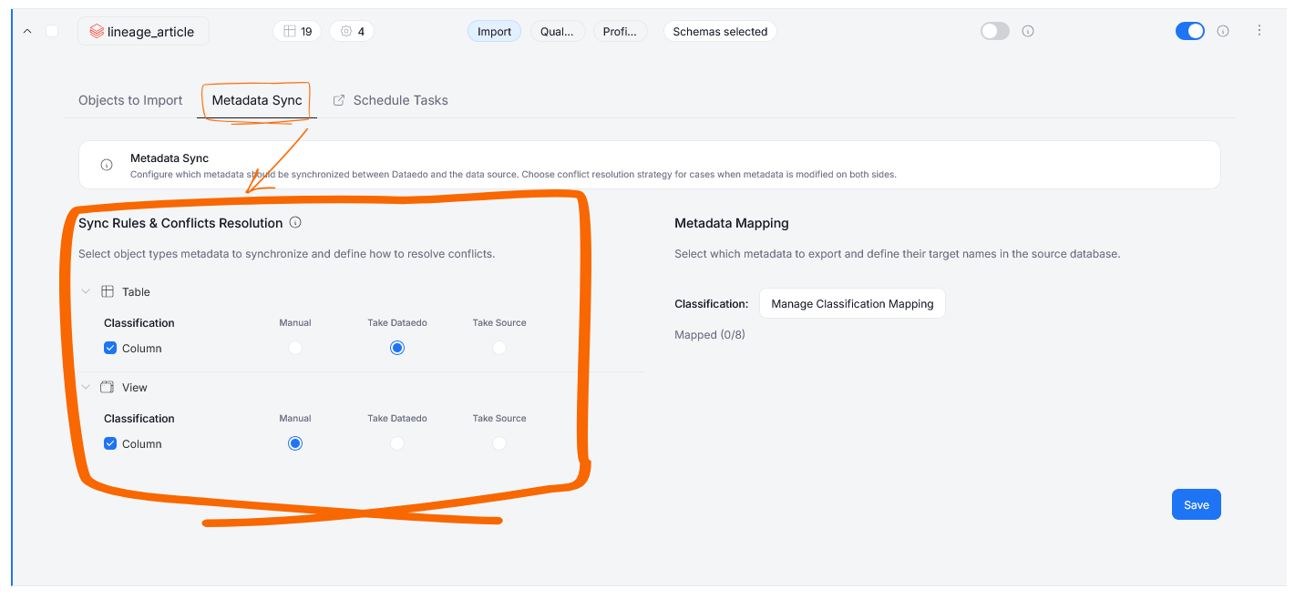 metadata sync conflict resolution rules