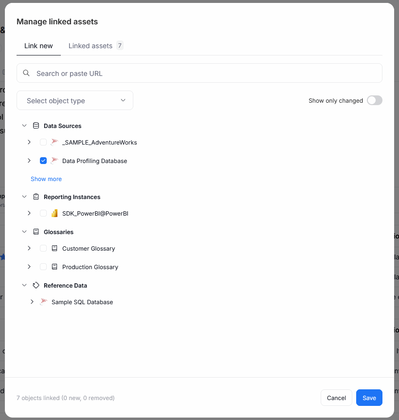 linking an object to a Domain using the redesigned popup