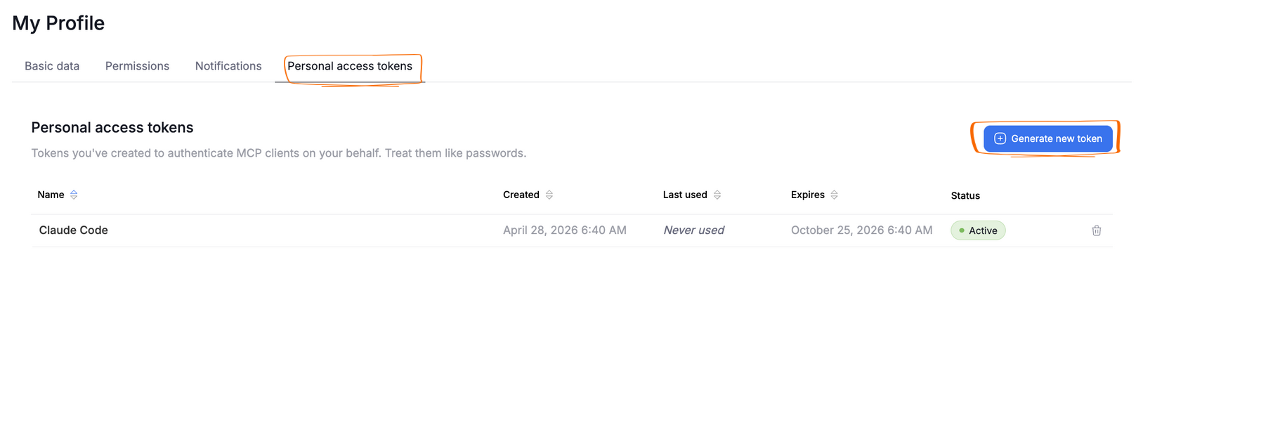 Generating a Personal Access Token from your Dataedo profile
