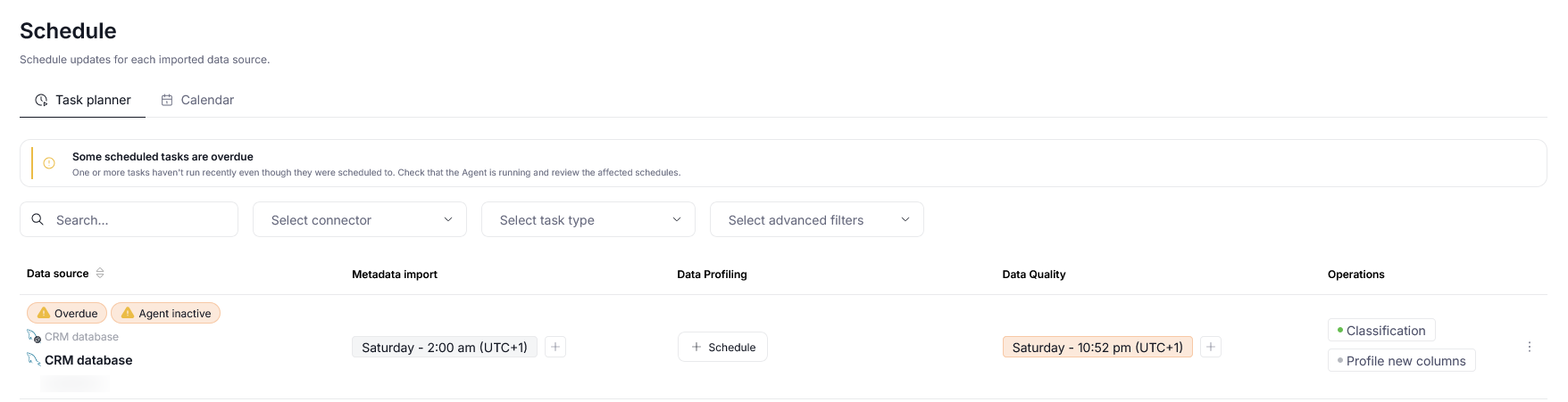 an overdue task warning in Task Planner