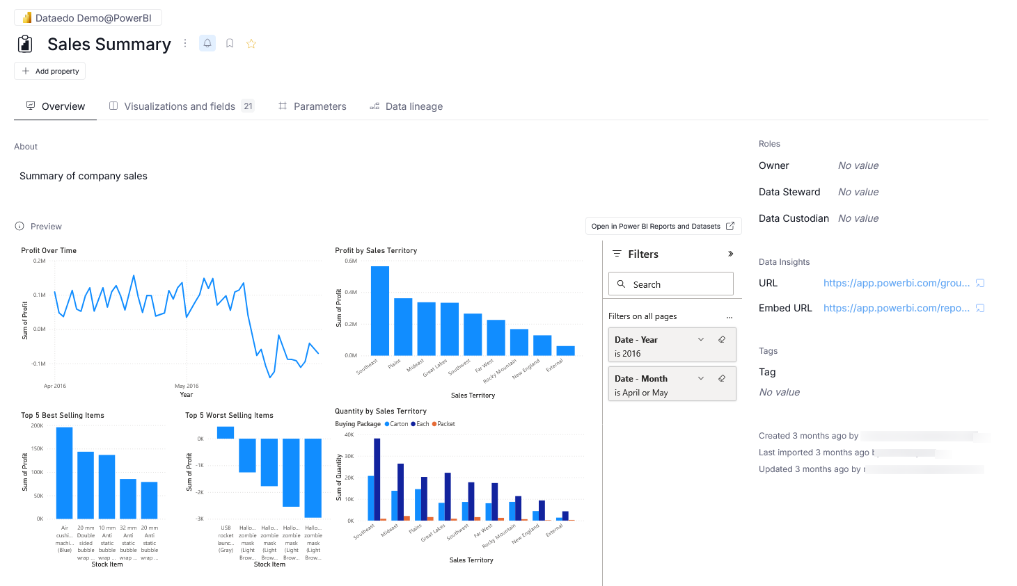 Report Catalog in Dataedo