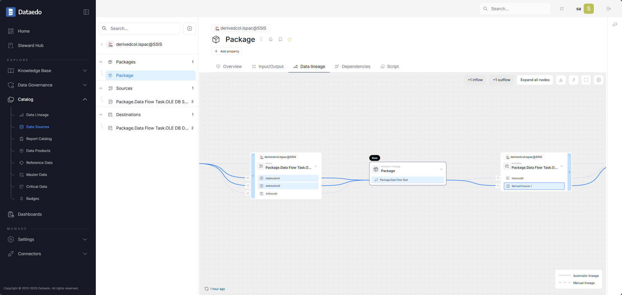 SSIS Derived Column showing lineage for newly created output column